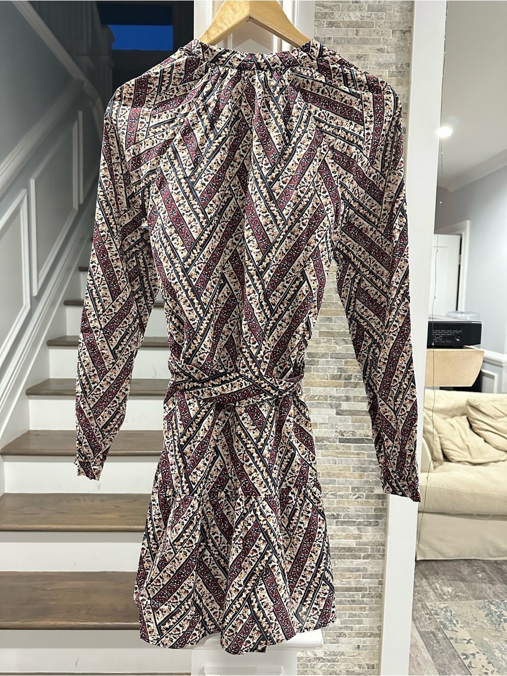 Veronica Beard Georgia Belted Printed Cotton Mousseline Mini Shirt Dress Size 2 - Picture 8 of 8